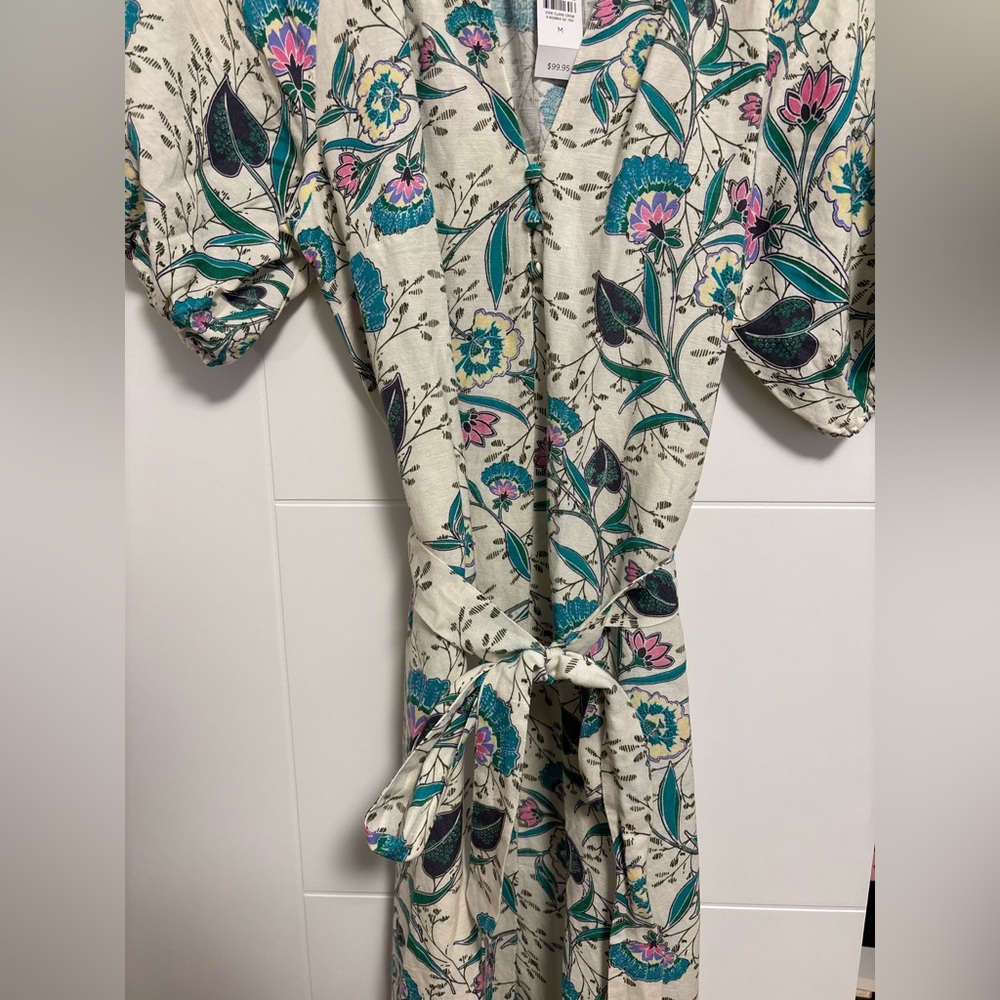 LOFT Floral V-Neck Dress